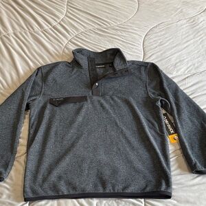 Dri-Duck Charcoal Heather Men's Snap-Front Zip Pullover Sweater